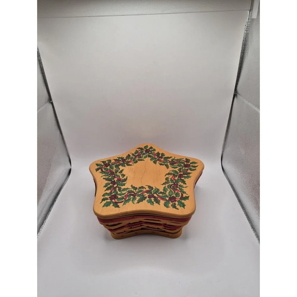 2001 Longaberger Christmas Collection Shining Star Basket With Papers 2 Inserts
